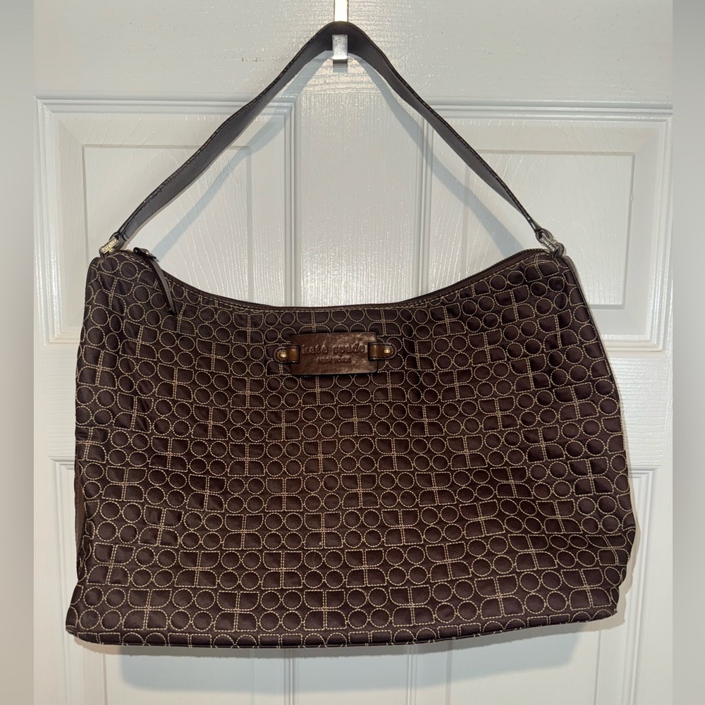 Kate Spade Dark Brown Textured Shoulder Bag